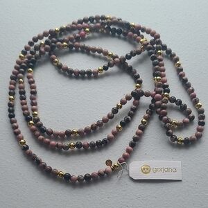 Gorjana Dakota Wrap Pink and Gold Beaded Necklace $175 NEW